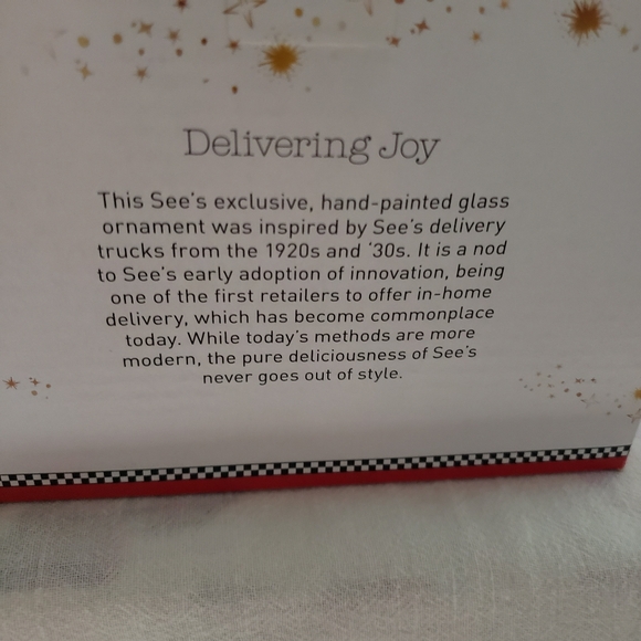 Brand New 2022 Limited Edition "See's" Candy Glass Christmas Ornament - Picture 4 of 7